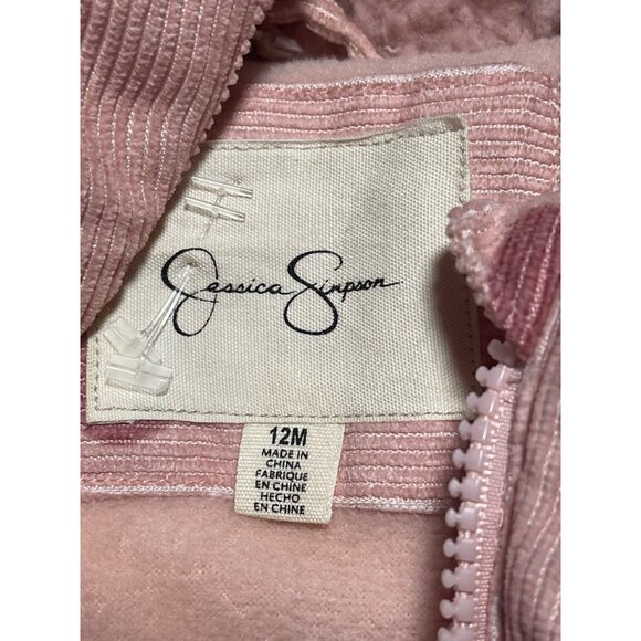 Jessica Simpson Infant Girls Pink Polka Dot Hooded Snowsuit Size 12M Warm Lined - Picture 4 of 6